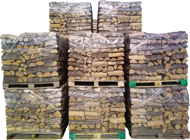 Legna da ardere essiccata in forno – Quercia e Faggio – Tronchetti 33 cm, pallet 2,5 steri (1,75 m³)